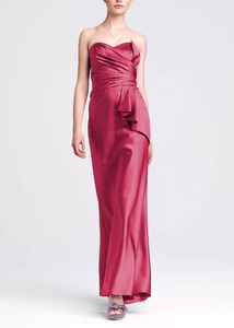 2 - ssb pink strapless gown with side peplum