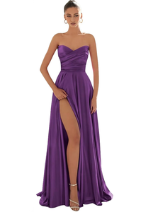 14 - ssb purple strapless satin ball gown