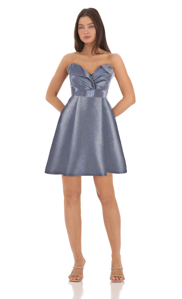 4 - thread social grey strapless cocktail dress