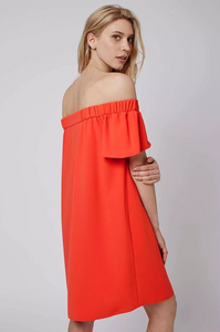 6 - topshop orange off the shoulder dress