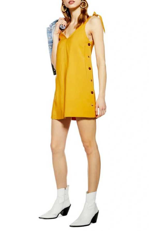 2 - topshop yellow buttoned casual dress