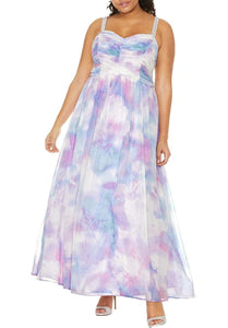 14W - trixxi watercolor ruched bodice gown