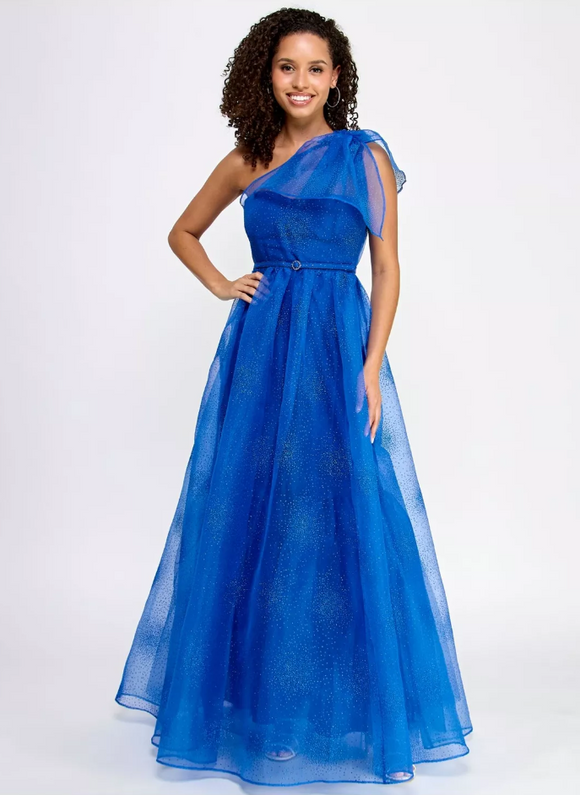 0 - violet weekend blue one shoulder gown