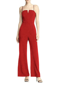 M - wayf red wide leg jumpsuit