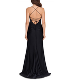 10 - xscape black lace up mermaid gown