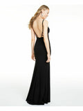 b. darlin black low back strappy gown
