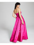 3 - b darlin pink strapless taffeta ball gown