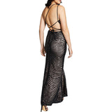 5 - blondie nites black geometric sequin gown