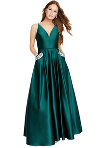 blondie nites teal satin ball gown