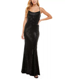 13 - city studio black metallic cowl back gown