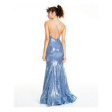 9 - city studio light blue sequined mermaid gown