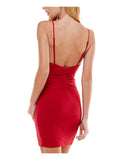 XL - city studio red faux wrap party dress