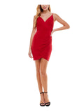 XL - city studio red faux wrap party dress