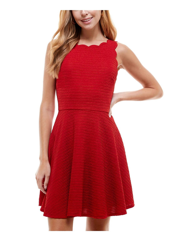 1 - city studio red scallop dress