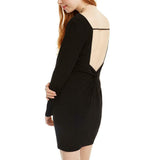 crystal doll black long sleeve dress