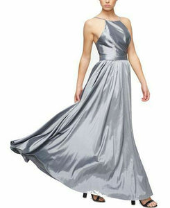 8 - fame & partners high neck silver gown
