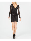 0 - guess black sparkly long sleeve party dress