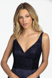 12 - hailey paige occasions indigo trumpet gown