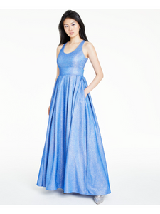 morgan & co blue shimmer gown