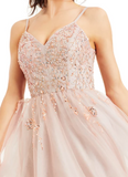 say yes to the prom golden blush tulle ballgown