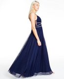 5 - say yes to the prom navy blue rhinestone accented dress