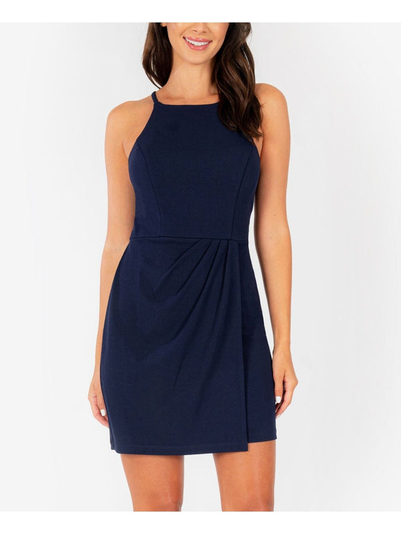 15 - speechless navy high neck ruched party dress