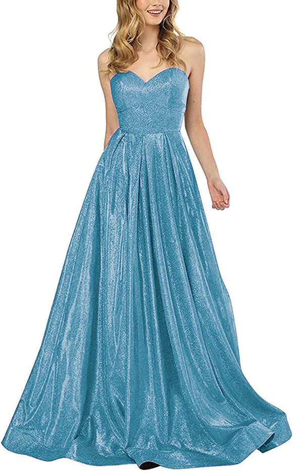 8 - ssb blue strapless glitter ball gown