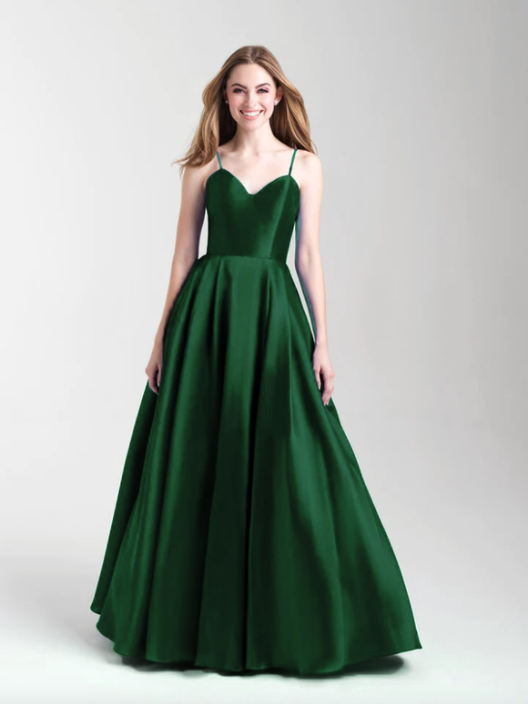 12 - ssb green satin ball gown