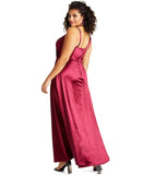 16 - teeze me red faux wrap gown