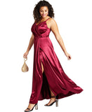 16 - teeze me red faux wrap gown