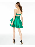 1 - trixxi green strapless ruffle party dress